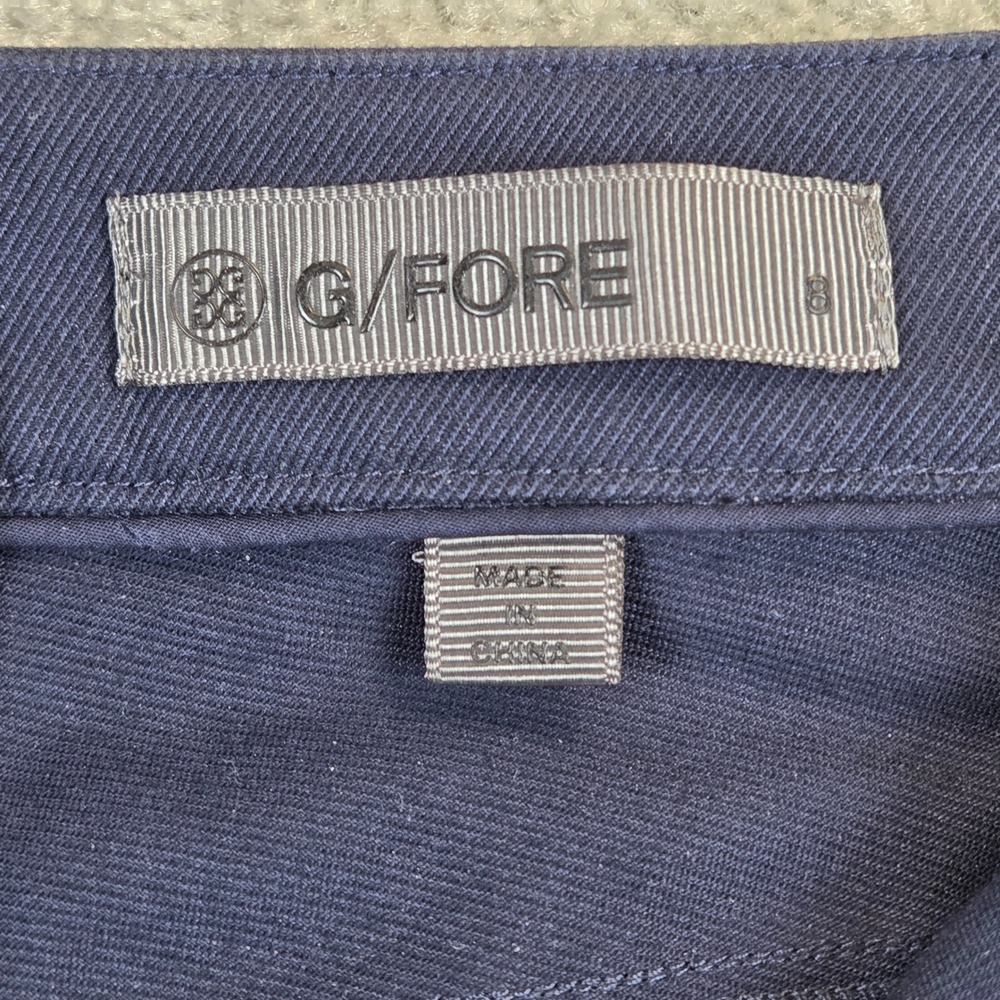 G/FORE Taper Leg Golf Pants Womens 8 Navy Blue Cotton Twill Stretch Slim Fit - Picture 5 of 11